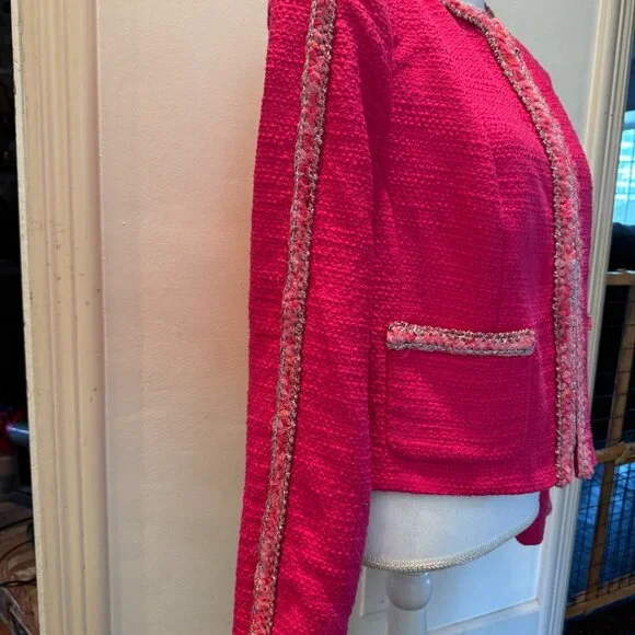 Cabi Pink Tweed Ballroom Jacket NWOT Sz M - Picture 4 of 8